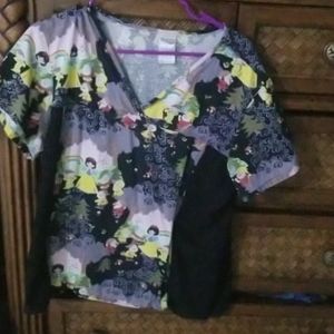 Snow white scrub top